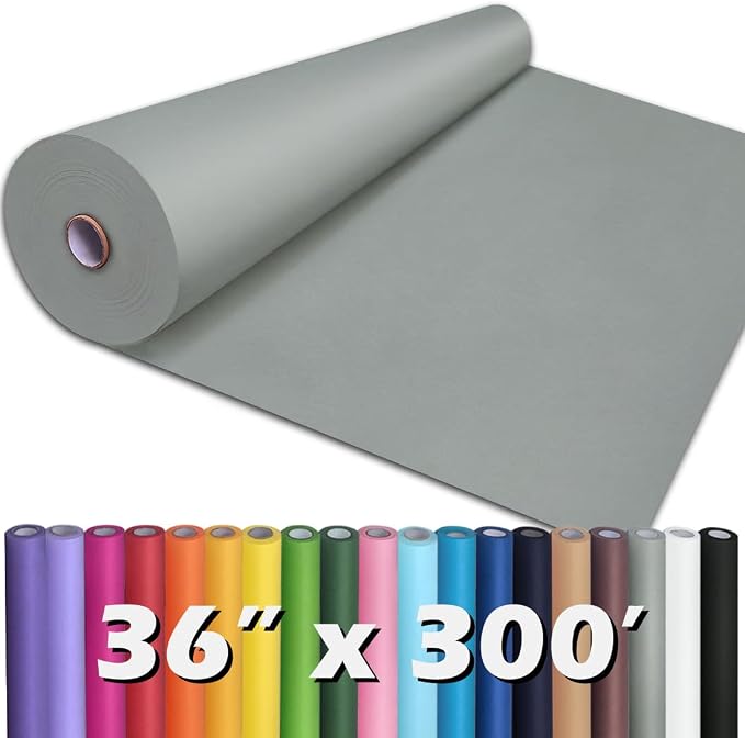 PerkHomy Light Grey Kraft Paper Roll 36" x 3 by PerkHomy