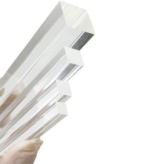2Pcs Heavy-Duty Clear Acrylic Square Rods, 20mm x 300mm Thick Transparent - Image 5