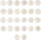 Beadthoven 104pcs Natural Freshwater Pearl Shell Letter Alphabet Charms Golden - Image 6