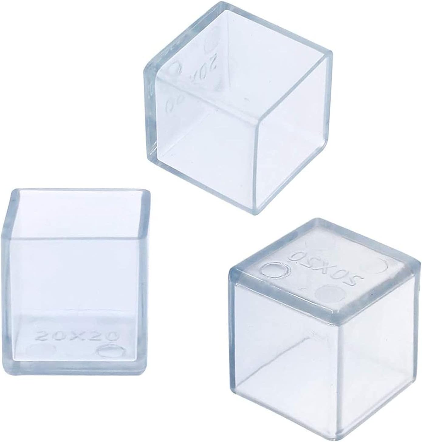 Still Awake 12 Pcs Transparent Square Anti-Slip Rubber Leg Tips Chair Leg Caps Furniture Floor Protectors Chair Table Bar Stool Leg Covers Furniture Leg Cube Feet 1.97 Inch x 1.97 Inch (50 x 50mm)