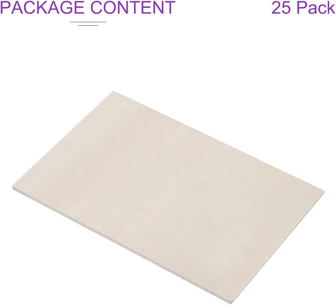 DMiotech 25 Pack 7 x 5 x 1/8 Inches 3mm Thick Wood Sheets Basswood Sheets - Image 5