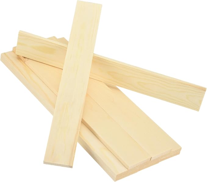 MECCANIXITY 10Pcs Wood Strips Slats, 9/32" x 1‑5/8" x 12" Thin Wood Sticks Flat by MECCANIXITY