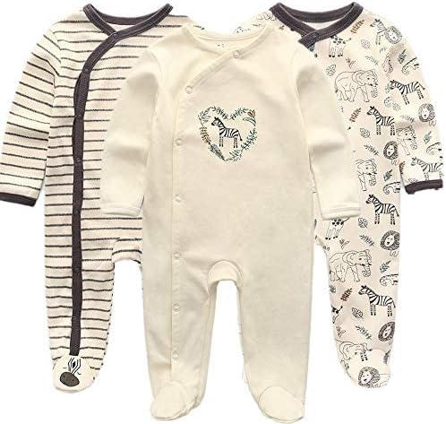 Kiddiezoom Baby and Toddler Boys'Snug Fit Footed One-Piece Romper Jumpsuit Cotton Cotton Footed Outfit