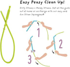 Premium Reusable Silicone Drinking Straws + Patented Straw Squeegee - Image 5