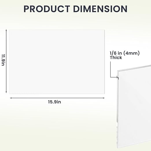 3 Pack Sublimation Acrylic Blanks Sheets 12"x16", 1/6" Thick White Acrylic - Image 2