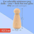 Wood Peg Dolls Unfinished 2 inch, Mom/Angel Shape, Miniature Figures, and Small - Image 4