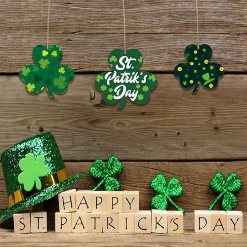 30Pcs St. Patrick's Day Leaves Unfinished Paintable Blank Wooden Festival - Image 3