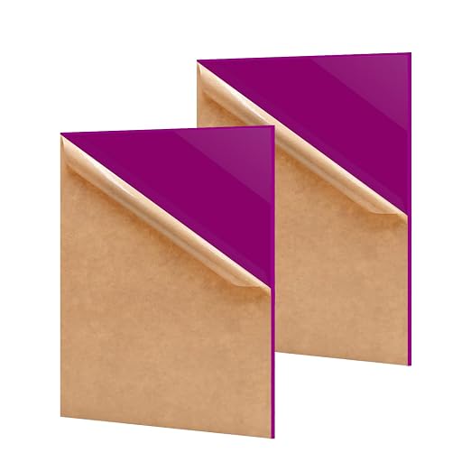 2 Pack 8'' x 12'' Opaque Purple Acrylic Sheet, 3mm Thick Acrylic Plexiglass by Unknown