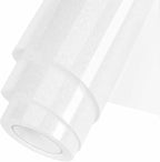 White Glitter HTV Heat Transfer Vinyl Roll 12inch x 10 ft by WOOGLITTER