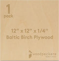 6 mm Baltic Birch Plywood 1/4 x 12 x 12 Inch, Box of 1 B/BB Grade Craft Wood by Woodpeckers