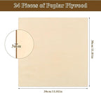 FOCCTS 24 Pack Basswood Sheets 1/8 x 12 x 12 inch, 3mm Plywood Sheets Balsa - Image 2