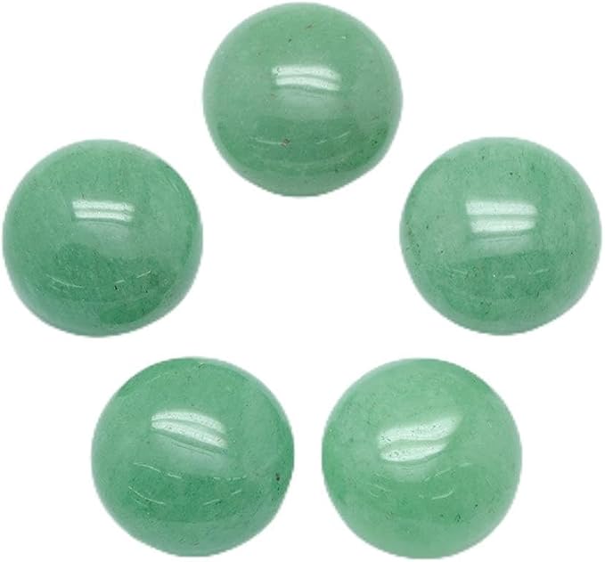 FASHEWELRY 50Pcs Natural Green Aventurine Cabochons Flat Back Gemstone by FASHEWELRY
