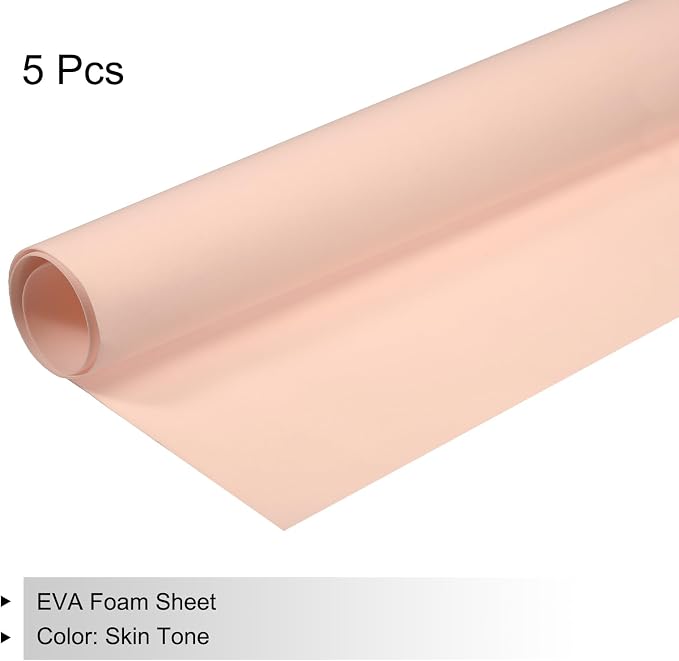 MECCANIXITY EVA Foam Sheets Skin Tone 19.7 Inch x 19.7 Inch 1mm Thick Crafts - Image 3