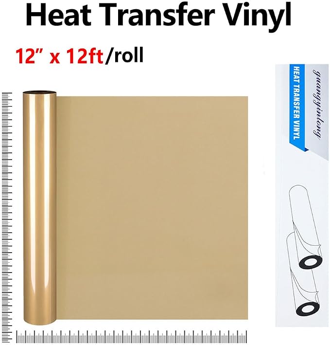guangyintong Heat Transfer Vinyl Soil Golden HTV Rolls, Matte Surface HTV Vinyl - Image 2