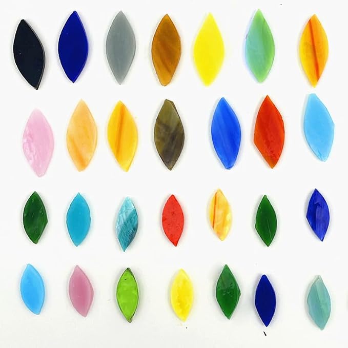 DIY Glass Petal Mosaic Tiles, 100 Pieces Assorted Size and Colors Stained Glass - Image 5