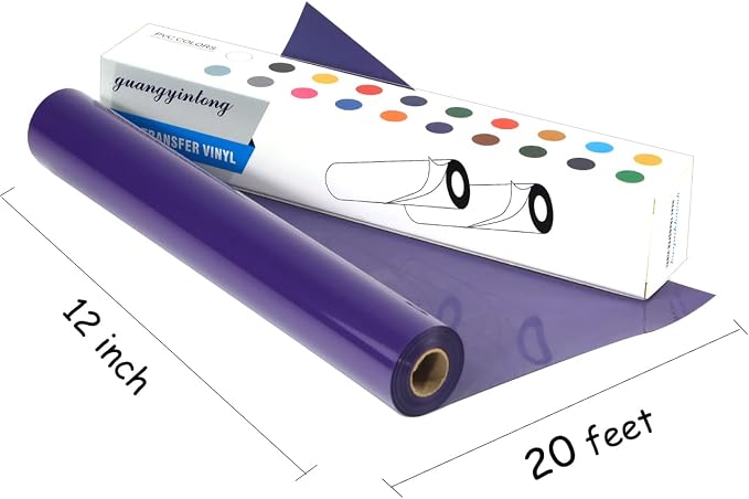 guangyintong Heat Transfer Vinyl Purple HTV Rolls, Glossy Surface HTV Vinyl - Image 3