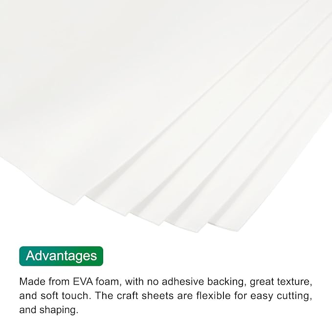 MECCANIXITY EVA Foam Sheets White 35.4 Inch x 19.7 Inch 2mm Thick Crafts Foam - Image 4
