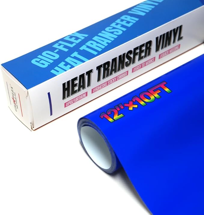 PU Heat Transfer Vinyl 12"×10ft Roll Royal Blue– HTV by GIO-FLEXHTVFashionMask