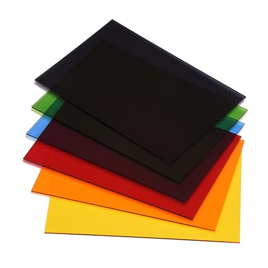 6 Pack 8 x 12 Colored Cast Acrylic Sheet，1/8" Translucent Plexiglass by Lesnlok