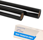 guangyintong Black Heat Transfer Vinyl HTV Rolls, 2 Rolls 12" x 12ft Black Iron by guangyintong