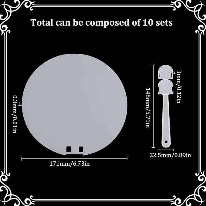 10Pcs 6.7in Plastic Round Hand Fan Blank Hand Fans Bulk Summer Round PVC Clear - Image 2