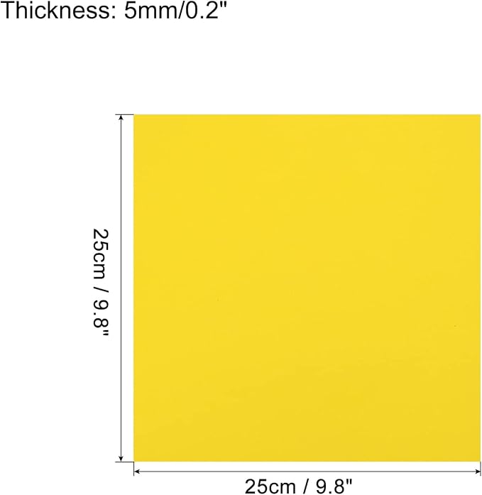 MECCANIXITY EVA Foam Sheets Yellow 9.8 Inch x 9.8 Inch 5mm Thick Crafts Foam - Image 2