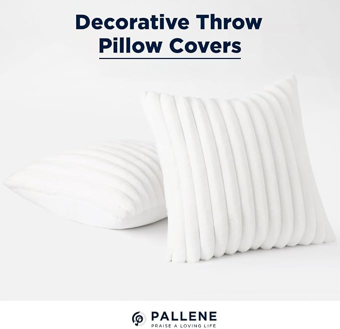 Pallene Faux Fur Plush Throw Pillow Covers 26x26 Set of 2, Luxury Soft Fluffy - Image 5