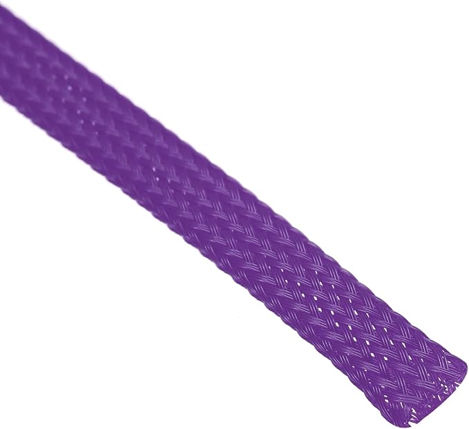 uxcell PET Expandable Sleeving 25ft 1/4" Purple Cable Management Sleeve Cord - Image 2