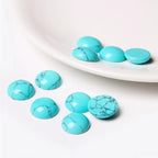 20pcs 10mm Natural Stone No Hole Turquoise Semicircle Smooth Cabochons Beads - Image 3