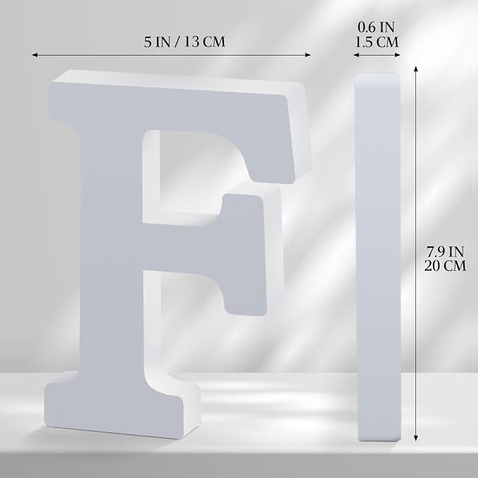 White Wooden Letters 8 Inch for Wall Decor, Large Unfinished Wood Letters for - Image 2