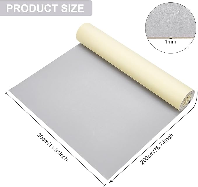BENECREAT 1mm Thick Self-Adhesive EVA Foam Roll, 78.7x11.8 Inch Foam Padding - Image 2