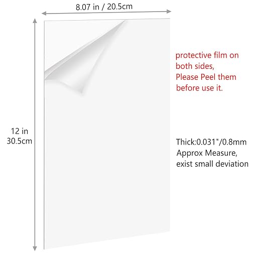 YSTIME 8" x 12" Clear Acrylic Sheet Plexiglass Plastic Sheet - Image 3