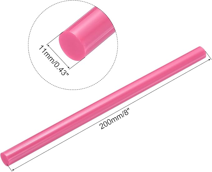 uxcell Mini Hot Glue Sticks for Glue Gun 11mm x 200mm Pink 12pcs - Image 2