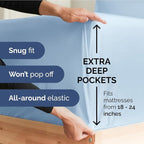 Extra Deep King 400 Thread Count Cotton Fitted Sheet - Image 2