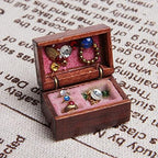 Acxico 1Pcs 1:12 Mini Miniature Wooden Jewelry Box Bedroom Accessories Mini - Image 3