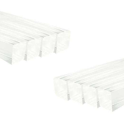 8Pcs Clear Acrylic Square Rods, 12mm x 300mm Thick Transparent Plastic Dowel by HXymxkeqi