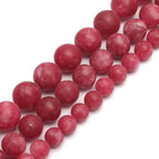 60pcs Natural Matte Red Gemstone Beads，6mm Frosted Round Loose Stone Beads - Image 7