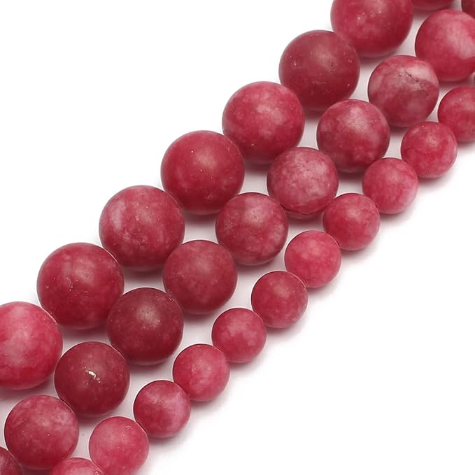 60pcs Natural Matte Red Gemstone Beads，6mm Frosted Round Loose Stone Beads - Image 7