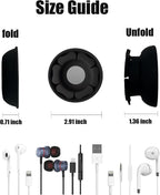 MAIRUI Wired Earbud Case Earphone Headphone Cord Organizer Earbuds Wrap Soft - Image 3