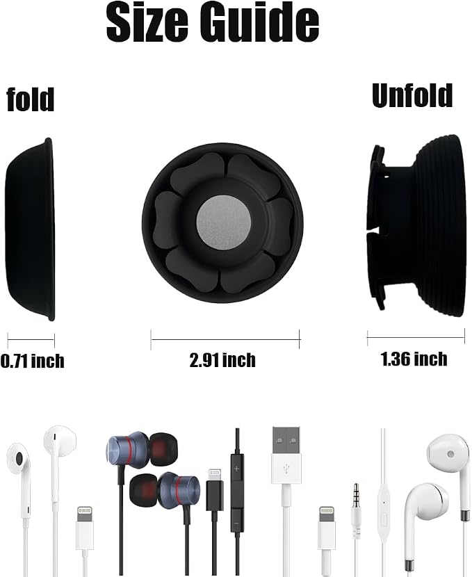 MAIRUI Wired Earbud Case Earphone Headphone Cord Organizer Earbuds Wrap Soft - Image 3