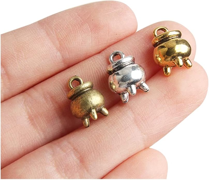 Acxico 30pcs cauldron Charms Antique Silver Tone cauldron charm pendants 12x9mm by Acxico