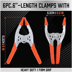 HORUSDY 12-Pack 6 Inch Spring Clamps, Heavy Duty Metal Clamp Set - Image 3
