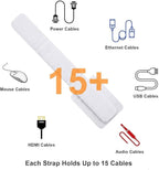 Cable Management Under Desk, 40 Pair Cord Organizer Straps | Reusable hook and - Image 4