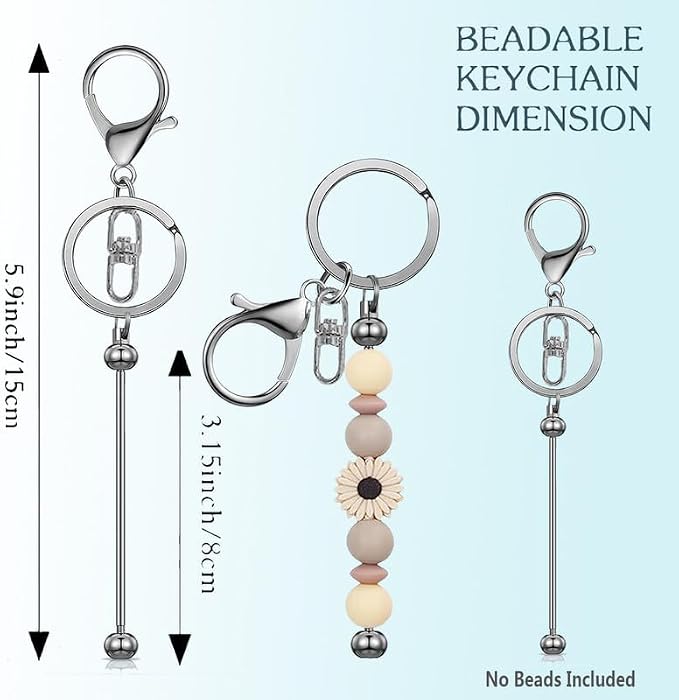6 Pcs Beadable Keychain Bars Bulk - Image 2