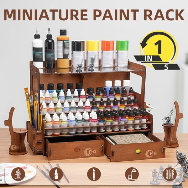 OPHIR Paint Organizer, Wooden 104 Holes Paint Holder - Image 2