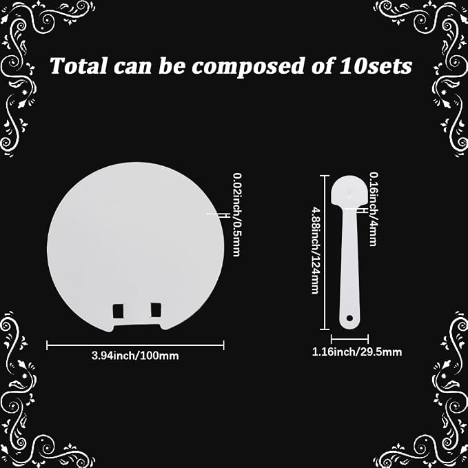 10Pcs Round Hand Fan Blank Plastic Hand Fans Bulk Summer Clear Transparent - Image 2