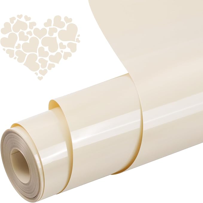 Heat Transfer Vinyl Cream12 x 20Ft, PU HTV Iron on Vinyl Easy to Cut & Weed by Unknown