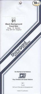 Strip Style Black Stamp Mounts Size 91 by Showgard