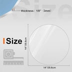 KINLINK 14in Plexiglass Sheets 1/8 inch Thick, 3mm Clear Circle PET Plastic - Image 2