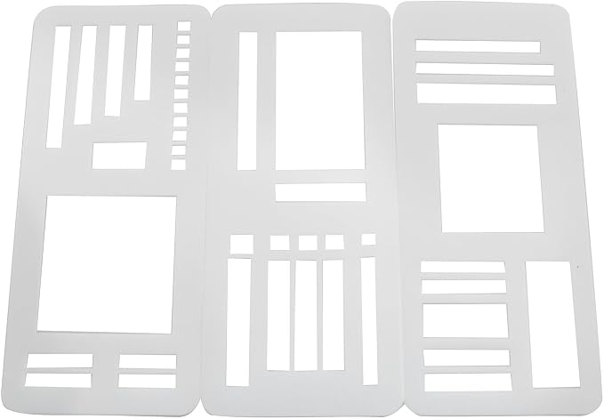 3PCS Flexible Journal Template Rulers Journal Planner Stencil Set Plastic Multi by JCBIZ